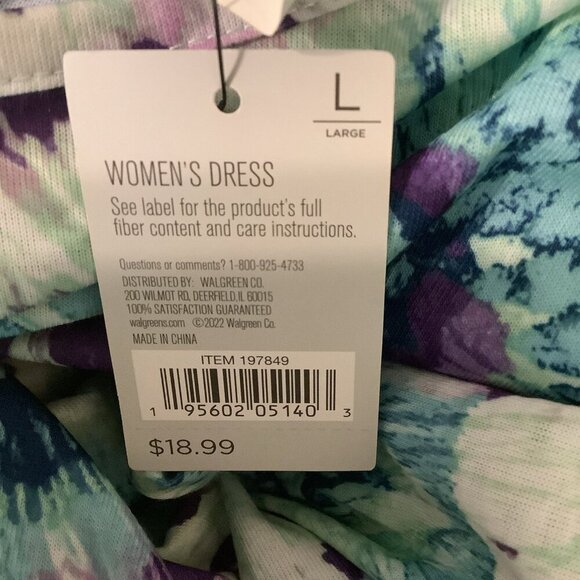 2x$18 West Loop Size L Tie Dye Print Tee Shirt Dress Multi Color New - Picture 4 of 5